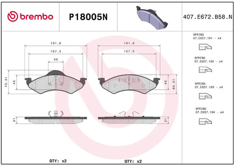 Brembo P18005n Brake Pad||p18005n_R.Jpg||86||brmp18005n||2091550