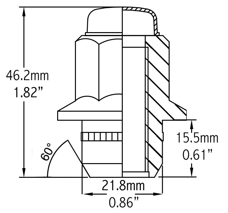 Coyote Wheel Accessories 581148 Lug Nut||581148-Dwg_3.Jpg||86||rev581148||1002810