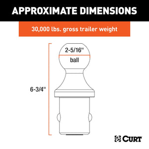 Curt 60601 Gooseneck Trailer Hitch Ball||60601_3008x1990_Ca.Jpg||91||c9360601||1097212