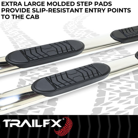 Product of TrailFX A7075S TFX 5" Oval Bent Side Bars Nerf Bar With Surface Steps 