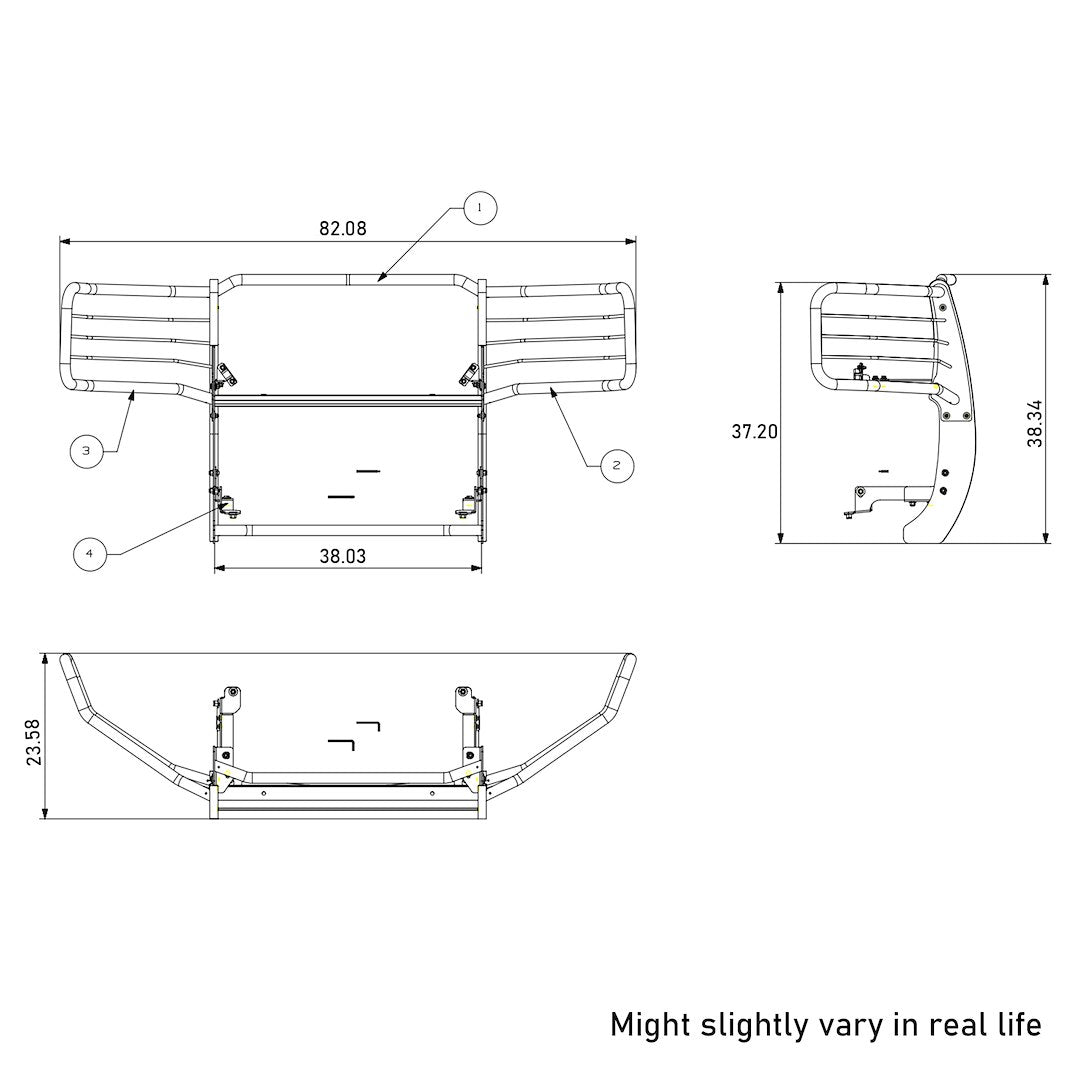 Product of Black Horse Offroad 17GT28MA-PLFB Grille Guard  