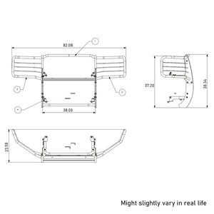 Product of Black Horse Offroad 17GT28MA-PLFB Grille Guard  