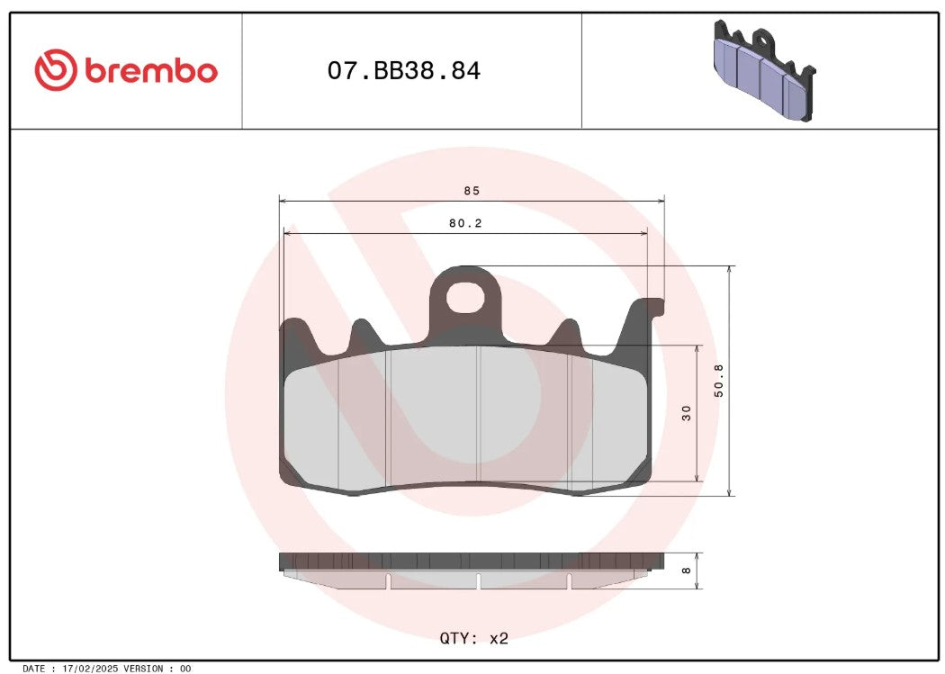 Brembo 07bb3884 Brake Pad||07bb3884_2.Jpg||87||brm07bb3884||2212852