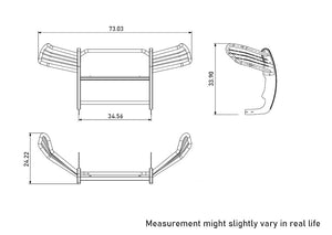 Product of Black Horse Offroad 17A093904MSS-PLFB Grille Guard  