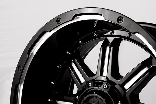 Product of Grid Wheels 20x12 Gloss Black With Natural Accents Wheel - 5x4.50 Bolt Pattern 