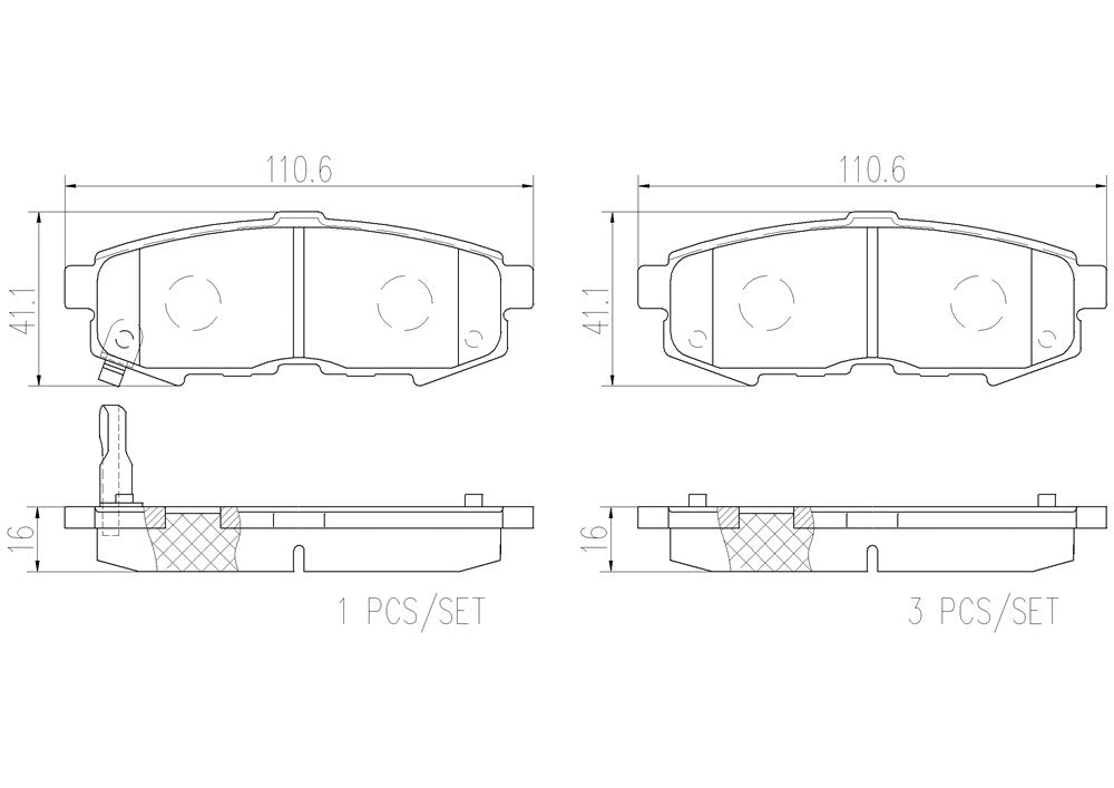 Product of Brembo P49042N Brake Pad - Set Of 4 