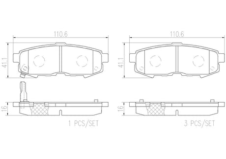 Product of Brembo P49042N Brake Pad - Set Of 4 