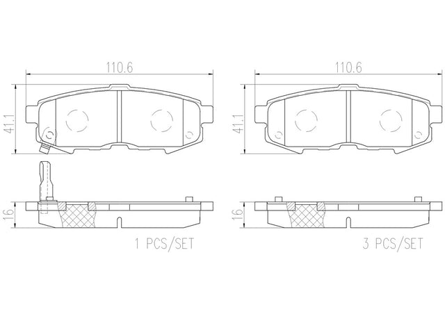 Product of Brembo P49042N Brake Pad - Set Of 4 