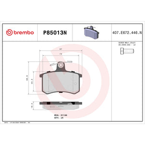 Brembo P85013n Brake Pad||p85013n_Drw.Jpg||87||brmp85013n||1754201