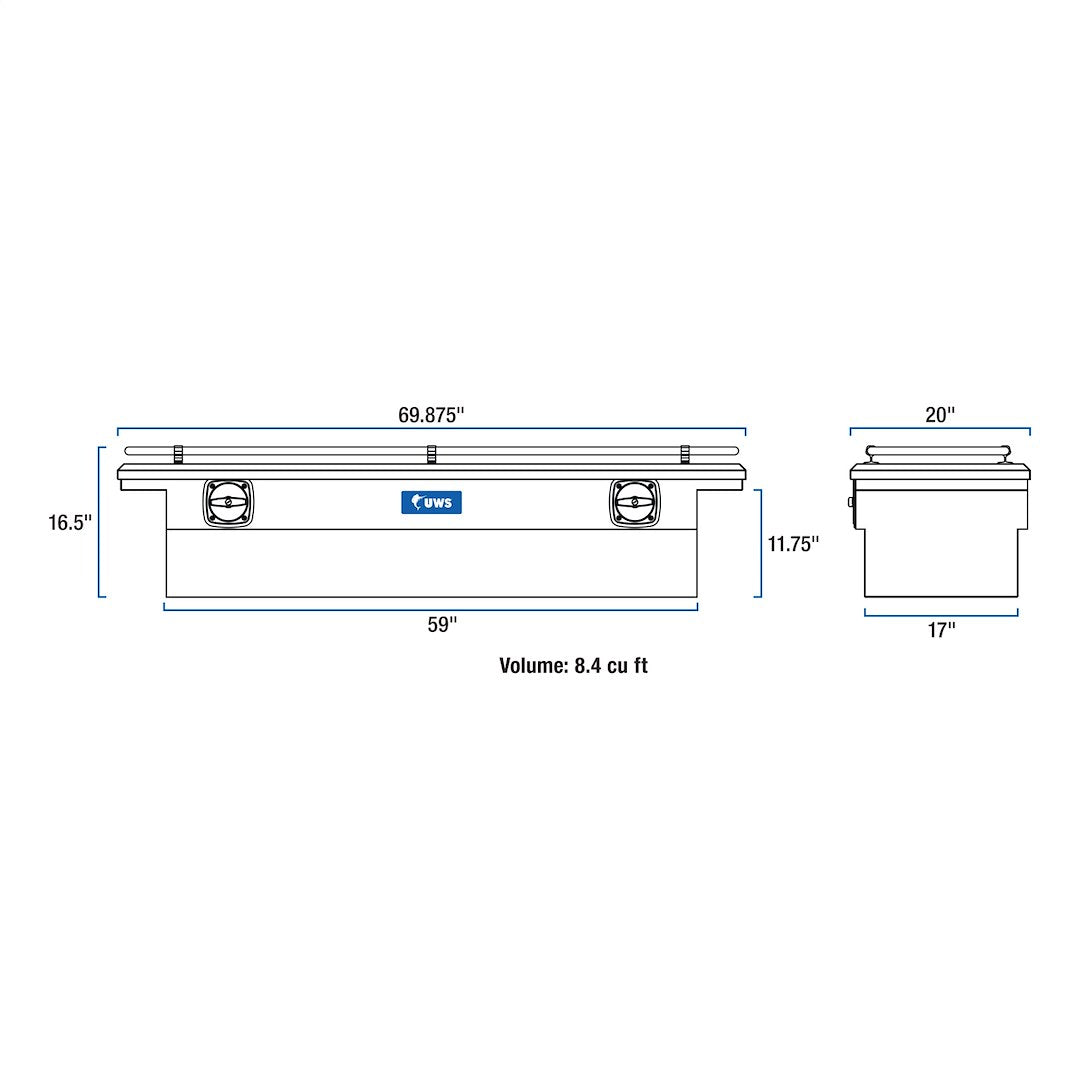 Product of UWS SL-69-LP-MB-R Secure Lock Low Profile Toolbox 
