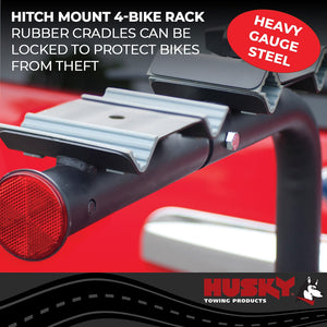 Product of Husky Towing 81147 4 Bikes Bike Frame Clamp Bike Rack - Receiver Hitch Mount No 