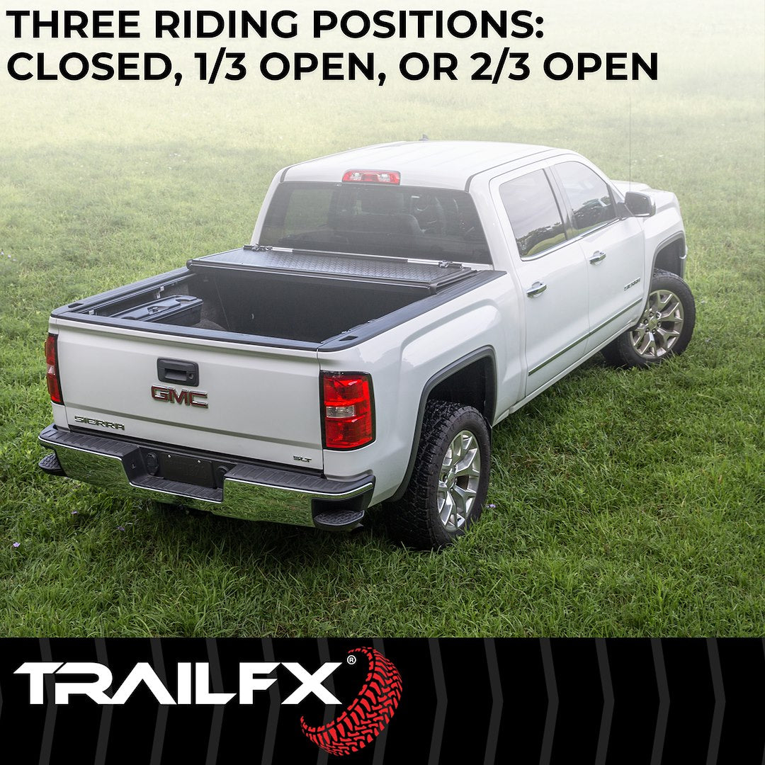 Product of TrailFX TFX Standard Flush Tri-Fold Hard Folding TFX3527 Tonneau Cover 