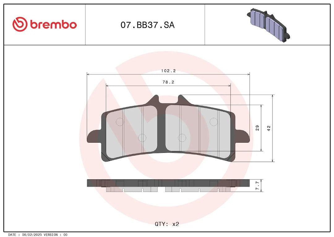 Brembo 07bb37sa Brake Pad||07bb37sa_2.Jpg||87||brm07bb37sa||2212846