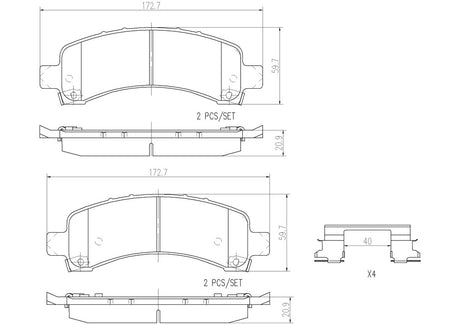 Product of Brembo P10048N Brake Pad - Set Of 4 