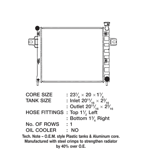 Product of Csf 3292 Radiator