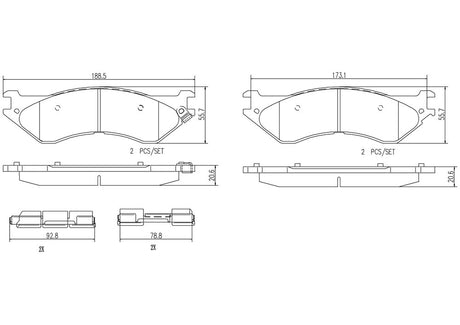 Product of Brembo P18023N Brake Pad - Set Of 4 