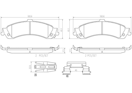 Product of Brembo P59065N Brake Pad - Set Of 4 