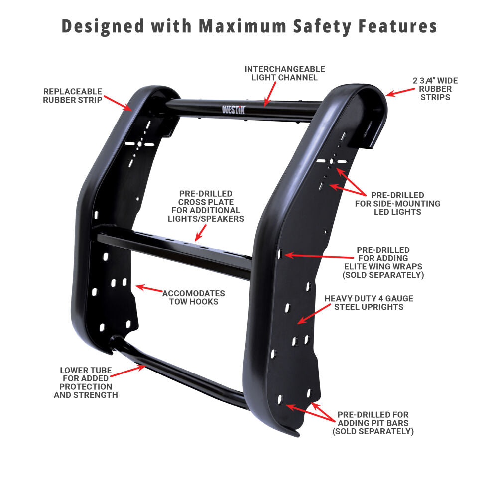 Product of Westin Public Safety 36-4045 Black Steel Bumper Push Bar No 