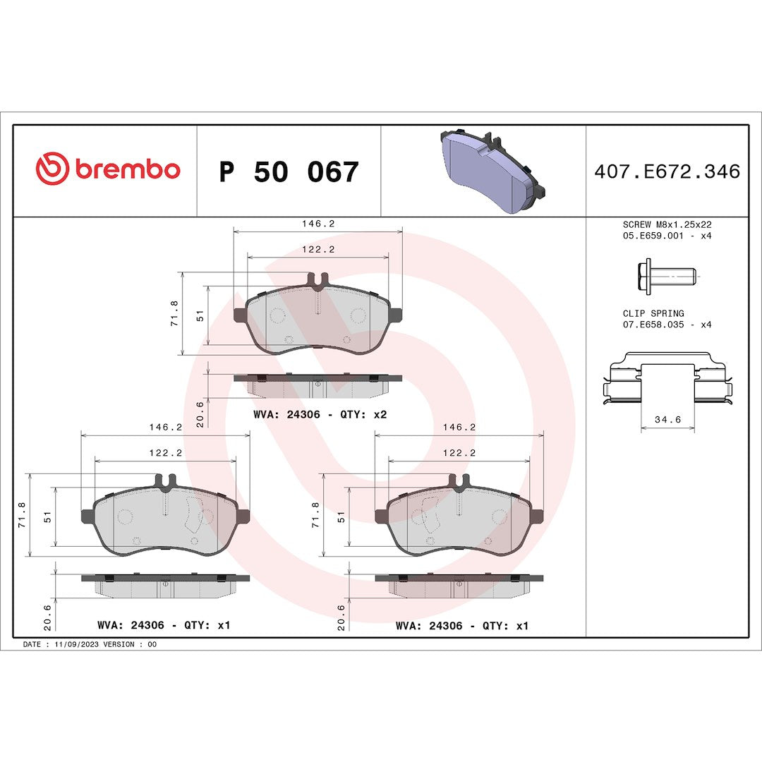 Brembo P50067 Brake Pad||p50067_Drw.Jpg||88||brmp50067||1753431