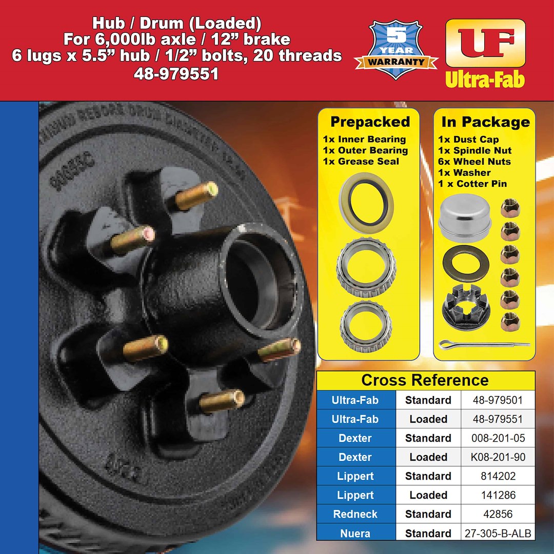 Ultra-Fab Products 48-979551 Trailer Brake Hub Assembly||48-979551_6.Jpg||91||u2948979551||1722296