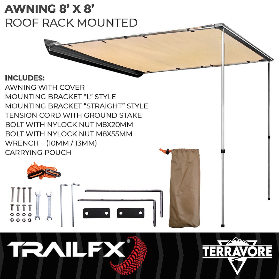 Product of TrailFX AWN003 SUV/Pickup Overlanding Manual Awning , Tan Solid 
