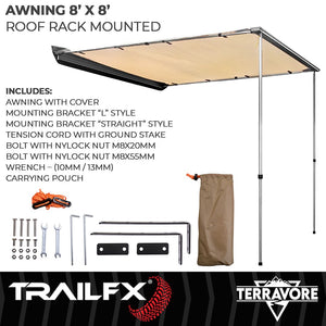 Product of TrailFX AWN003 SUV/Pickup Overlanding Manual Awning , Tan Solid 