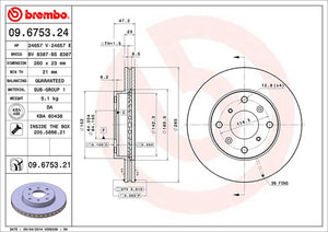 Product of Brembo 09675321C02 Vented 1 Piece Brake Rotor 