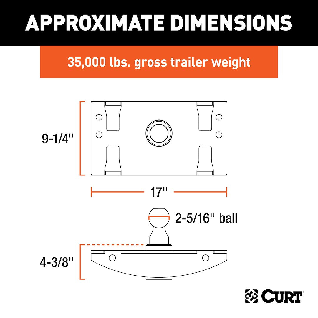 Curt 60633 Gooseneck Trailer Hitch||60633_3008x1990_Ca.Jpg||90||c9360633||1553088