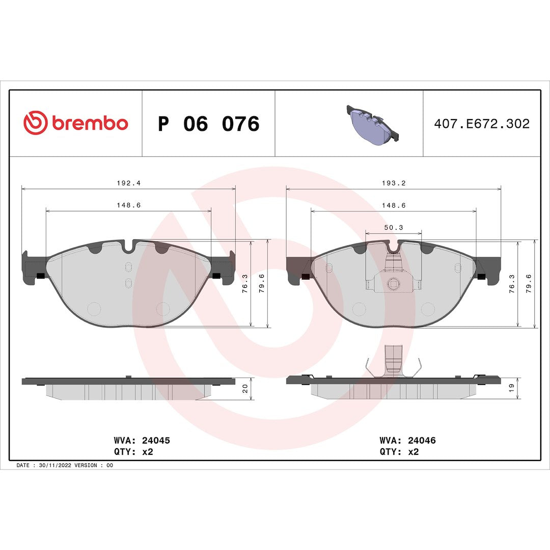 Brembo P06076 Brake Pad||||88||brmp06076||2008913