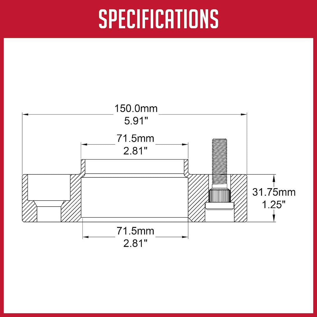 Coyote Wheel Accessories 5450-5450h-B Wheel Adapter||5450-5450h-B_Specifications_3.Jpg||90||rev54505450hb||1205012