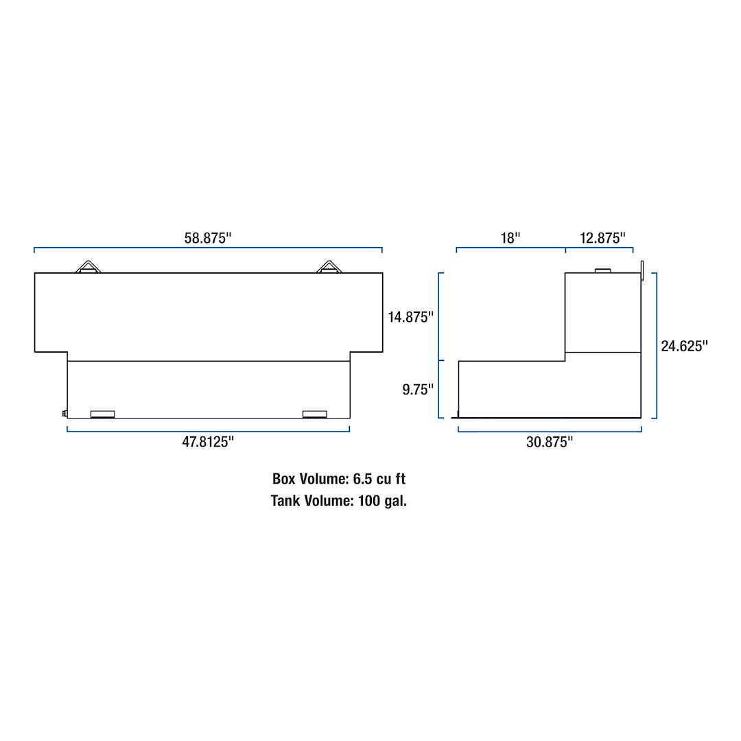 Product of UWS ST-100HH-MB Diesel Liquid Transfer Tank 100 Gallon L-Shape 