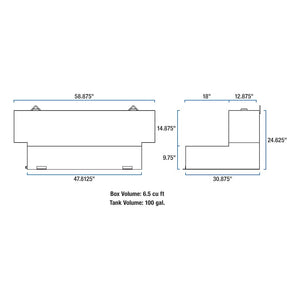 Product of UWS ST-100HH-MB Diesel Liquid Transfer Tank 100 Gallon L-Shape 