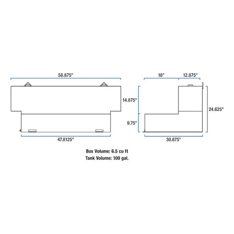 Product of UWS ST-100HH-MB Diesel Liquid Transfer Tank 100 Gallon L-Shape 