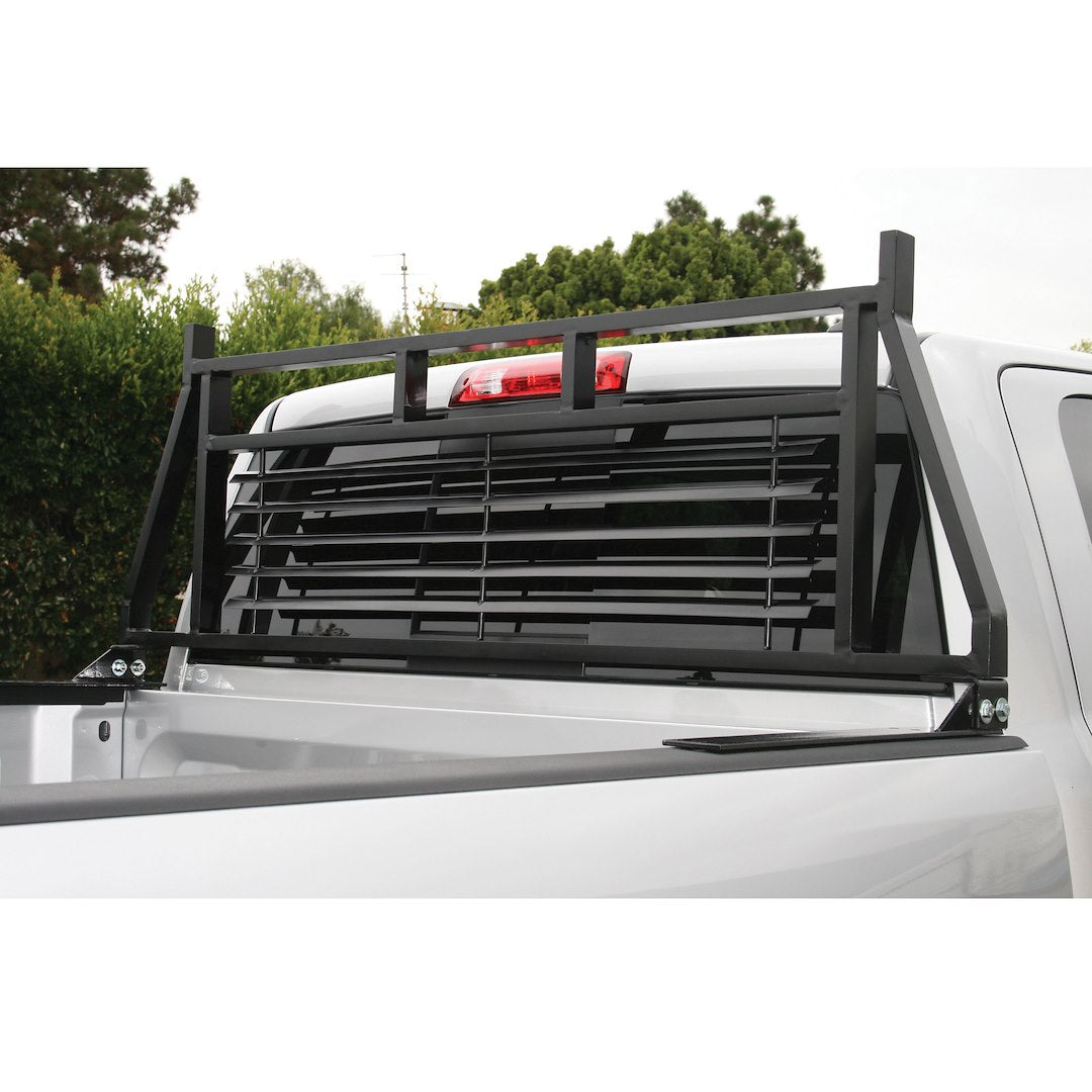 Product of Aries 111000 Bolt-On Black Semi Gloss Powder Coated Louvered Headache Rack 