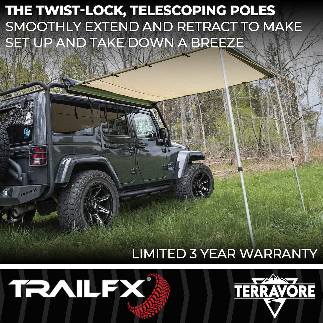 Product of TrailFX AWN001 SUV/Pickup Overlanding Manual Awning , Tan Solid 
