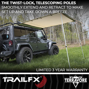 Product of TrailFX AWN001 SUV/Pickup Overlanding Manual Awning , Tan Solid 