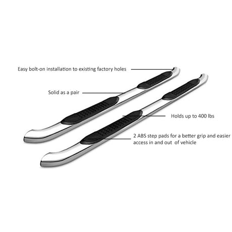 Product of Black Horse Offroad 9JGCL21SS Nerf Bar With Surface Steps 