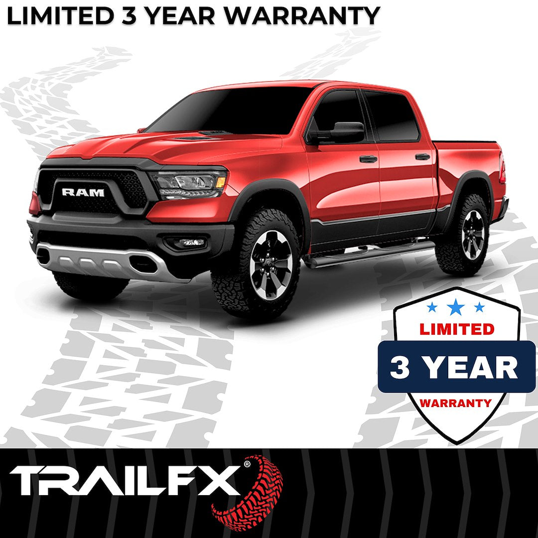 Product of TrailFX 2920212023 TFX 4" Oval Tube Side Steps Nerf Bar With Surface Steps 