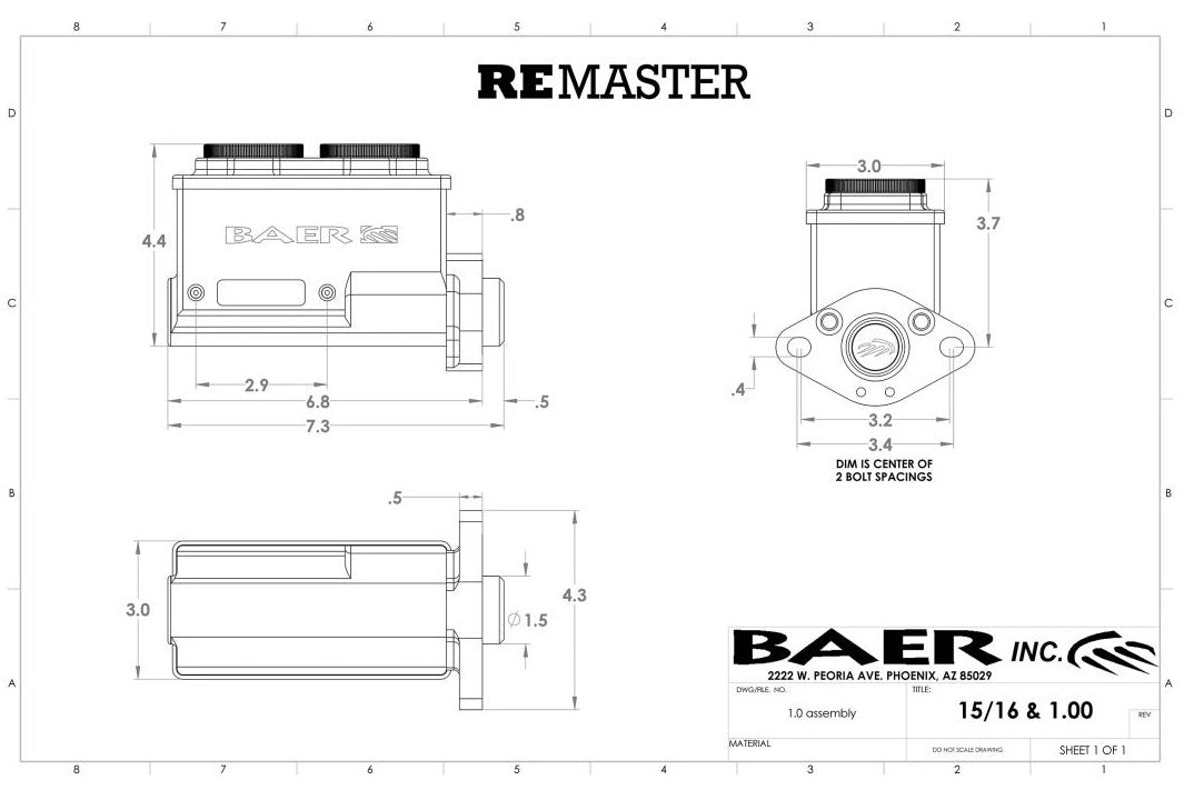 Product of Baer Brake Systems 6801272lp Brake Master Cylinder