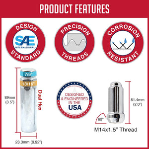 Product of Coyote Wheel Accessories 63K648 60 Degree Conical 14x1.5 Lug Nut 