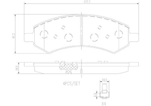 Product of Brembo P18013N Brake Pad - Set Of 4 