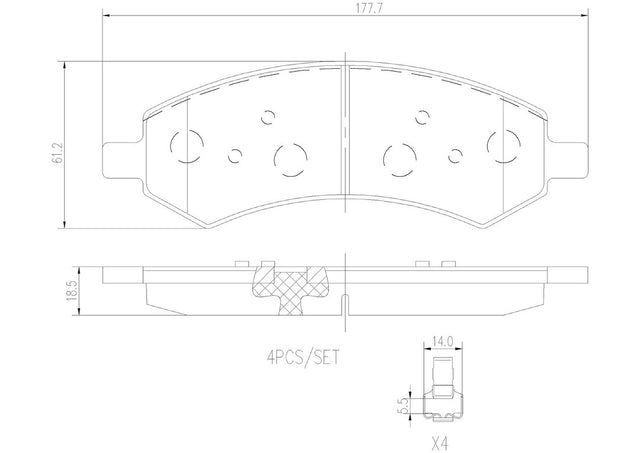 Product of Brembo P18013N Brake Pad - Set Of 4 