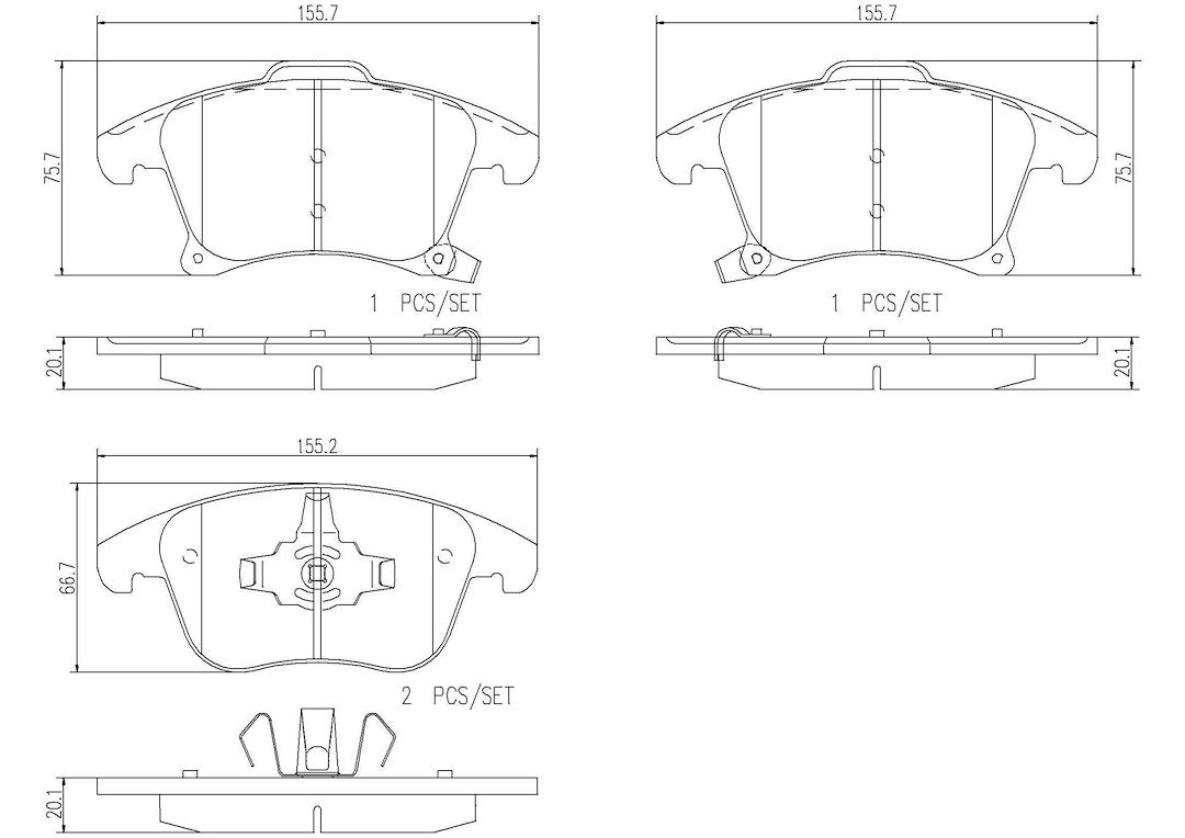 Product of Brembo P24173N Brake Pad - Set Of 4 