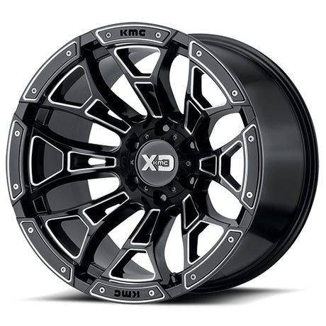 Product of KMC Wheels 20x10 Black With Natural Accents Wheel - 8x6.50 Bolt Pattern 