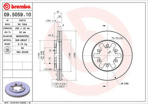 Brembo 09505910c02 Brake Rotor||09.5059.10-D.Jpg||86||brm09505910||1211326