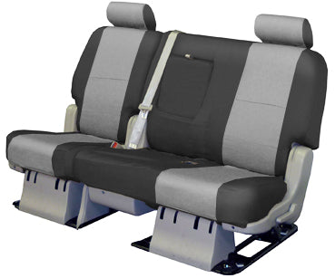 Product of Coverking CSCQ13HI7315 Custom Black/ Light Gray Premium Leatherette Seat Cover 