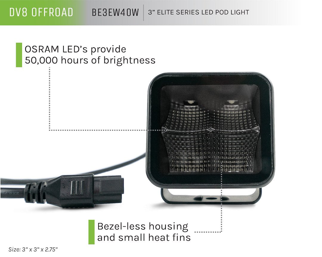 Product of DV8 Offroad BE3EW40W Driving/ Fog Light 