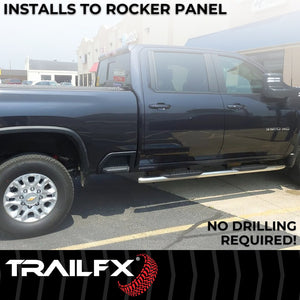Product of TrailFX A7086S TFX 5" Oval Bent Side Bars Nerf Bar With Surface Steps 