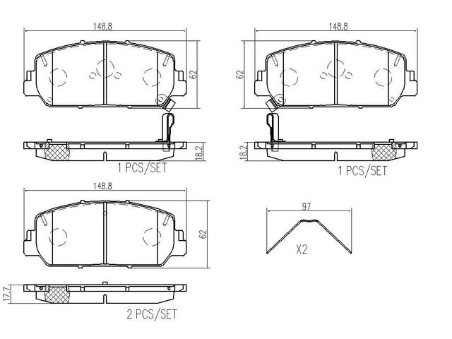 Product of Brembo P28096N Brake Pad - Set Of 4 
