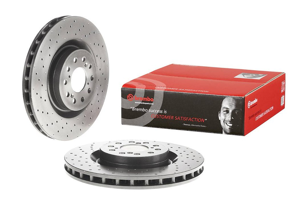 Product of Brembo 09C33811C02 Vented Cross Drilled 1 Piece Brake Rotor 